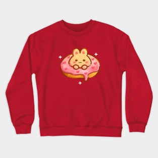 Cute Bunny in a Donut Crewneck Sweatshirt